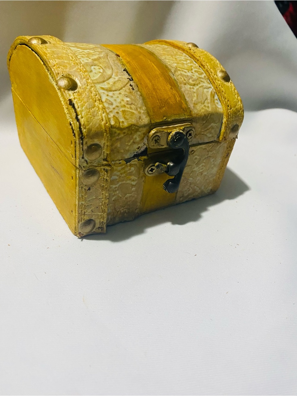 Vintage Mustard Yellow  Mini Decorative Treasure Chest